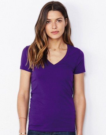 Women`s Deep V-Neck Jersey T-Shirt