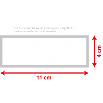 Bedruckte Abzeichen (11 x 4 cm Rechteck)