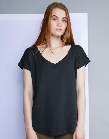 Women`s Loose Fit V Neck T