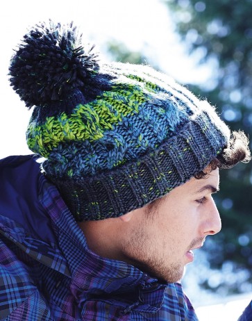 Corkscrew Pom Pom Beanie