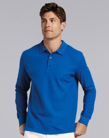 Premium Cotton Adult Double Piqué Polo LS
