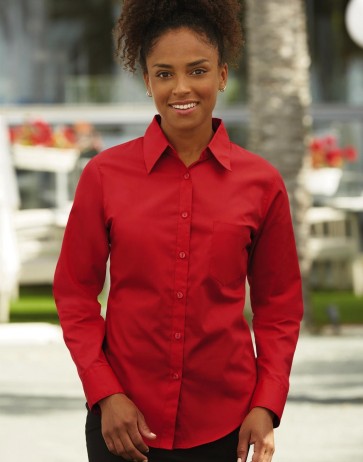 Ladies Poplin Shirt LS