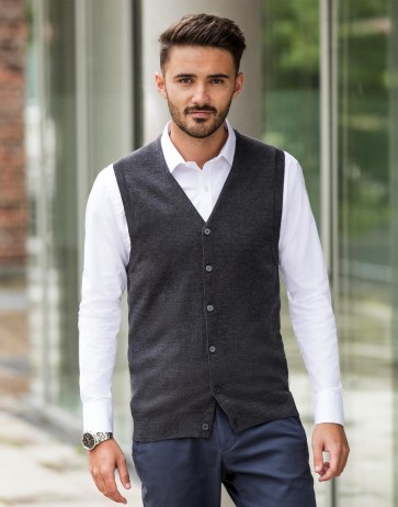 Men`s V-Neck Sleeveless Knitted Cardigan