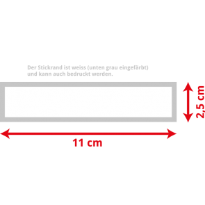 Bedruckte Abzeichen (11 x 2,5 cm Rechteck)