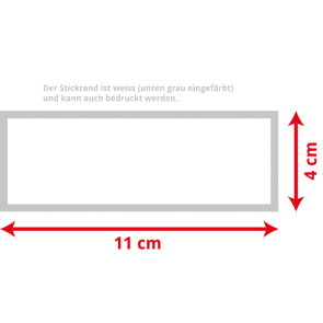 Bedruckte Abzeichen (11 x 4 cm Rechteck)