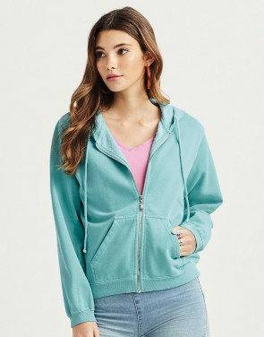 Ladies` Full Zip Hooded Sweatshirt