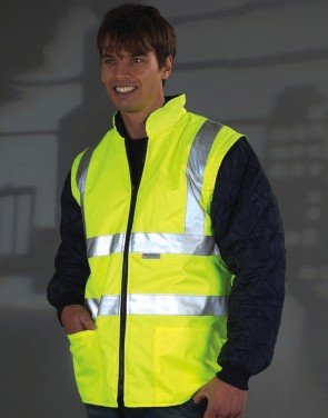 Fluo Quilted Jacket with Zip-Off Sleeves