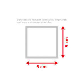 Bedruckte Abzeichen (5 x 5 cm Quadrat)