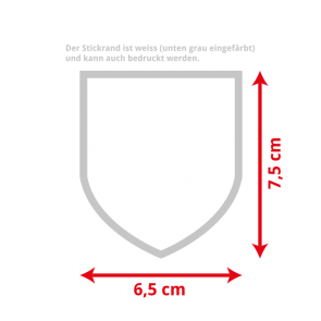 Bedruckte Abzeichen (6,5 x 7,5 cm Wappen)