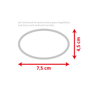 Bedruckte Abzeichen (7,5 x 4,5 cm Oval)