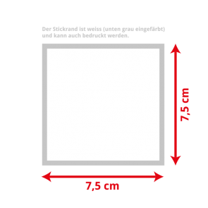 Bedruckte Abzeichen (7,5 x 7,5 cm Quadrat)