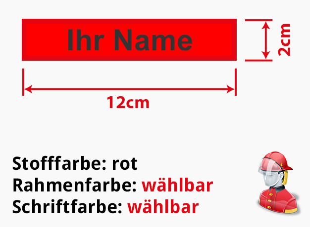 Namensschild gestickt mit Klett